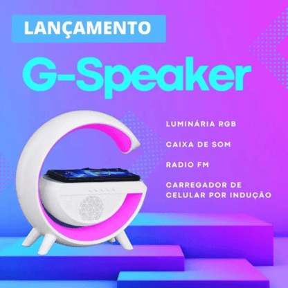 Caixa de Som Carregador Sem Fio Bluetooth RGB Lâmpada De Mesa LED Atmosfera