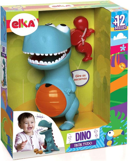 Brinquedo para Bebe Dino Papa Tudo com Acessórios, Elka, Multicor