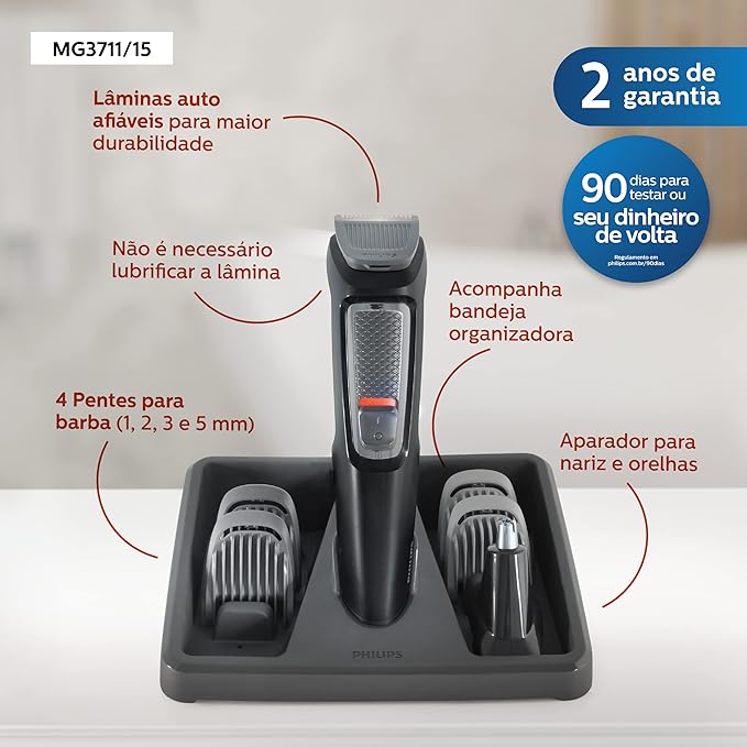 Aparador de Pelos Philips MG3711/15 Multigroom Bivolt