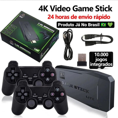 Videogame 10 mil jogos 2 Controles Sem Fio Console Original Portatil